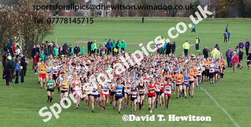 Start of the senior womens Sherman Cup, Temple Park, South Shields. Photo: David T. Hewitson/Sports for All Pics